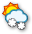 Parcialmente nublado e aguaceiros de neve