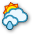 Nublado e chuva fraca